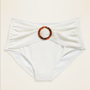 NWT White, High-Waisted White Swim Bikini Bottoms Swimsuit
